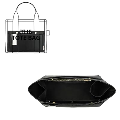 ZTUJO Purse Organizer Insert For Handbag & Tote Shaper,Tote Bag Organizer Insert For Speedy Neverful, 6 Sizes(X-Large,Silky Black)