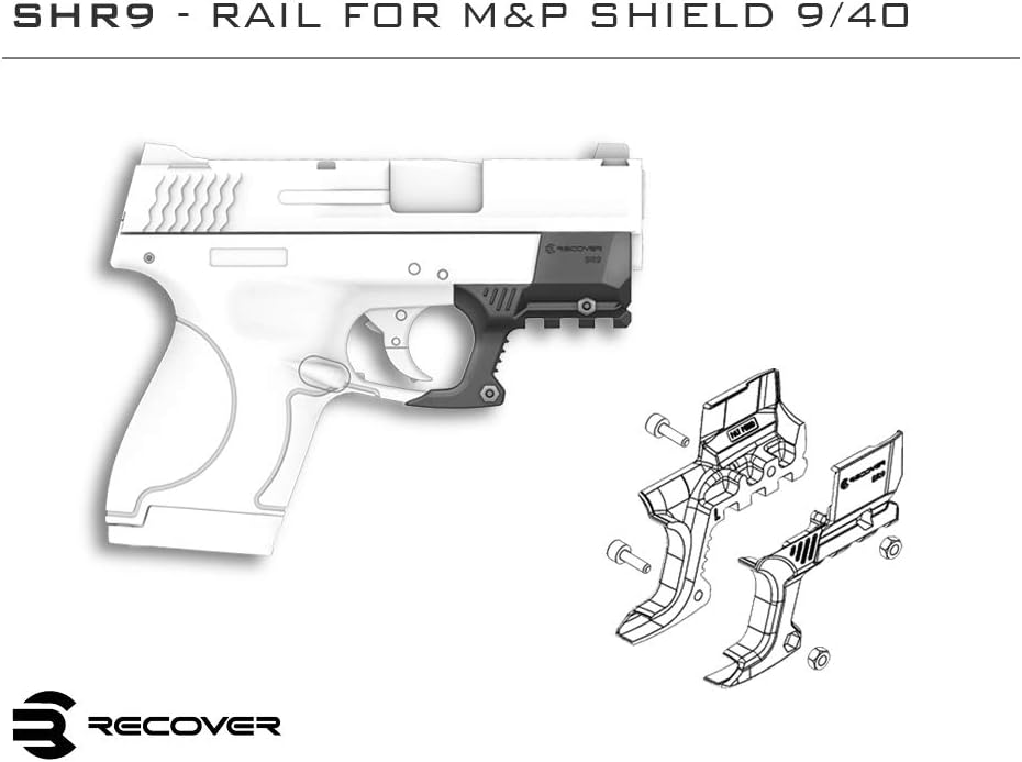 Recover Tactical SHR9 Compatible with The Smith & Wesson Shield 9mm and SW40 Picatinny Rail - Easy Installation, No Modifications Required to Your Firearm, no Need for a Gunsmith : Sports & Outdoors
