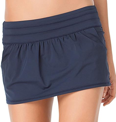 Anne Cole Locker Women's Core Solid Swim Skirt Bottom-XS-AC16_Navy
