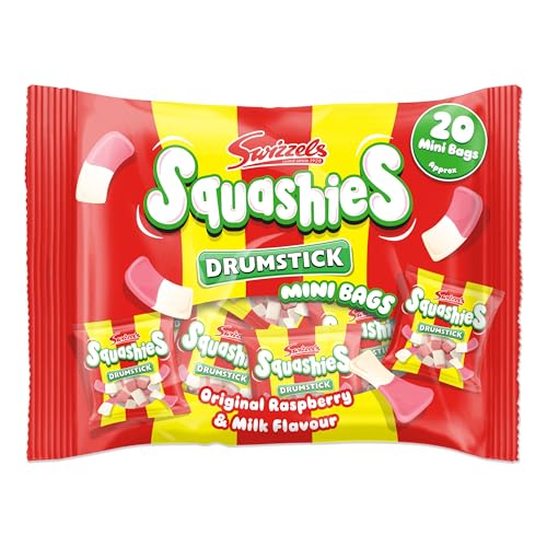 Swizzels Drumstick Squashies Sweets, Raspberry & Milk Sweets, 20 Sweet Bags (S&S £1.80)