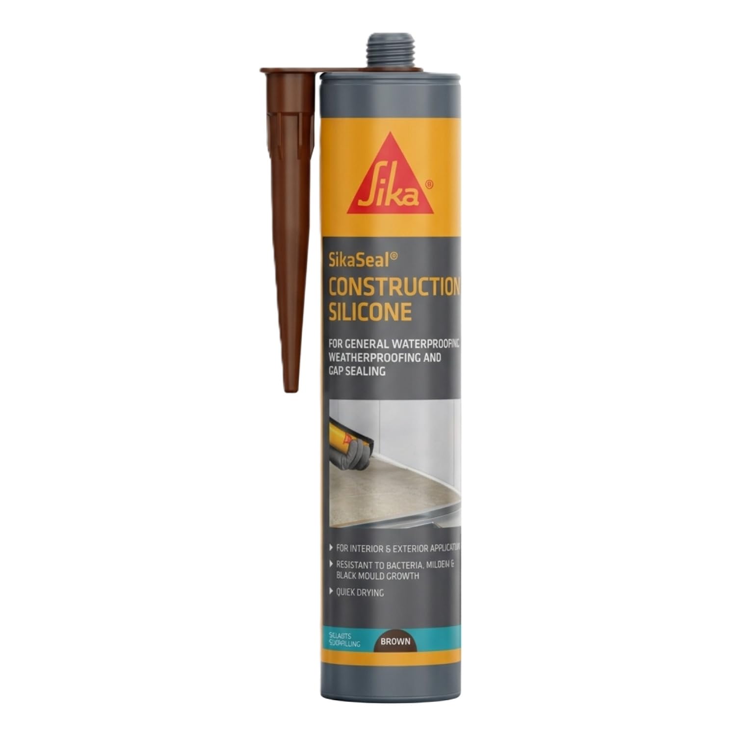 Everbuild Everflex 450 Premium+ Builders Silicone Sealant – Waterproof Seal – Suits Most Building Materials – Internal and External Use – Grey – 300ml