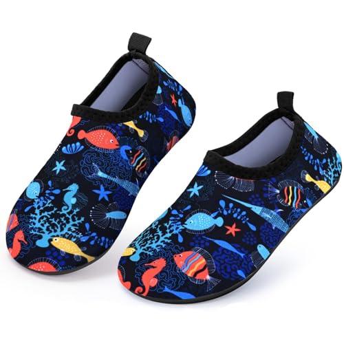 Swim Water Shoes Kids, Boys Girls Non-Slip Quick Dry Beach Shoes,Barefoot Shoes Aqua Socks for Beach Outdoor Sports