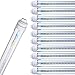 BRILLIHOOD R17D LED 8FT Tube Light Bulbs, 40W (90W Equivalent), 4500LM, 6000K (Bright White) T8/T12 8FT LED Bulbs for Fluorescent Fixtures, Dual-Ended Power, 10-Pack