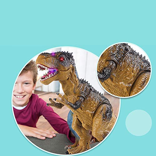 Sikye Electronic Dinosaur Robot Toy, Multi-Functional Walking Dinosaur Battery Powered Toy for Kids Sprays, Flashing,Live Sound, Remote Control (A)
