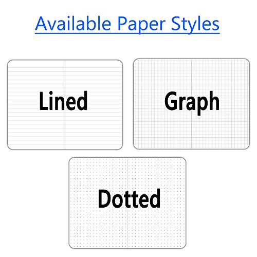Pocket Notebook - 3.5"x5.5" Memo Book, Lined Page, Black, Set of 5
