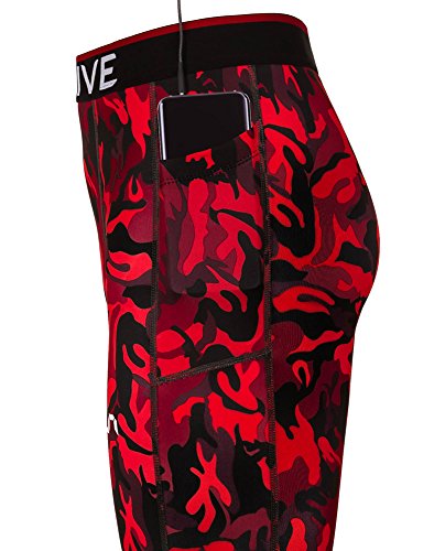 Take Five Men’s Side Pockets Cool Dry Tights UV Protection Compression Baselayer Cycling Yoga Leggings (Z812, XXL)