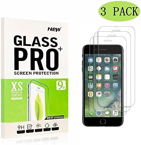 (Apple 3-pack) iPhone 8 plus Screen Protector, Rockxdays iPhone 8 Screen Protector Apple iPhone 8 Tempered glass, rounded edges, clear, Apple iPhone 8 Plus, 7 Plus, 6S Plus, 6 Plus