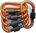 Carabiner Clip 5 Aluminum D-Ring Carabiners Screw Locking Keychain Strong Light