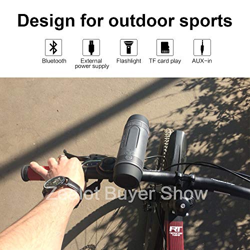 ZEALOT S1 Cassa Bluetooth Piccola Portatile Waterproof IPX5 Con Torcia Ciclismo Altoparlante Wireless Bicicletta Casse Bluetooth 15 Ore Di Riproduzione AUX/TF card/USB per Esterno Casa Viaggio