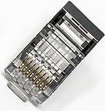 Tupavco TP807 Shielded CAT6 RJ45 Crimp Connector (100 Pack Bag) 8P8C STP Ethernet Network Cable Plug Crimp Jack...