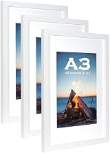 Scholar Tree White Wooden Picture Frame A3 Set of 3 with Mat