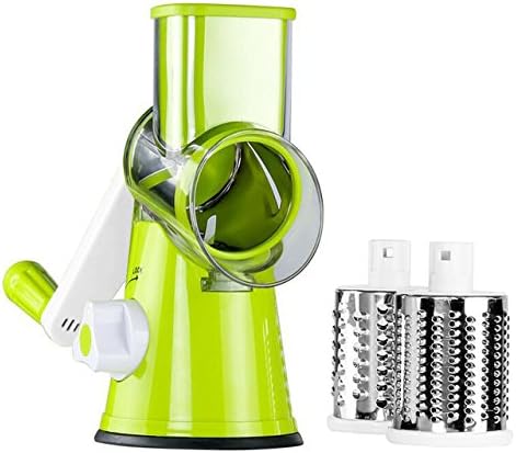kitchen tools - Lekoch Manual Vegetable Cutter Slicer Kitchen Accessories Multifunctional Round Mandoline Slicer Potato Cheese Kitchen Gadgets (green)