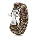 X-Plore Gear Paracord Bracelet Survival Kit For Men, Women | Adjustable Stainless Steel D Shackle Gear For Comfy Fit | For Emergencies, Travel, Hiking, Wilderness, Camping, Fishing, Hunting (Camo)