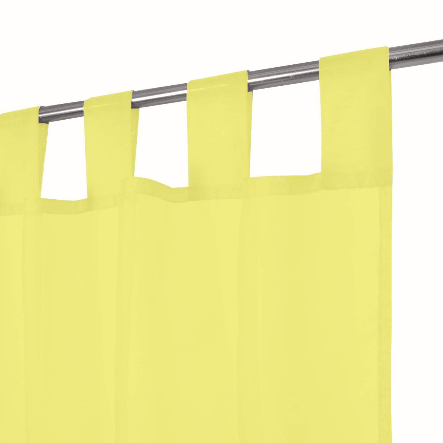 Megachest sheer Voile Tab Top Curtain(butter yellow, 56" wideX72 drop(W142cmXH183cm))