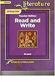 Unknown Binding Glencoe Literature Teacher Edition Read and Write On-level World Literature Book