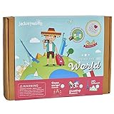 jackinthebox Educational Craft Kit for Kids - Around The World Themed 3 Activities-in-1 Gift for Boys and Girls Ages 5-8 Learning Stem Toys (3-in-1)