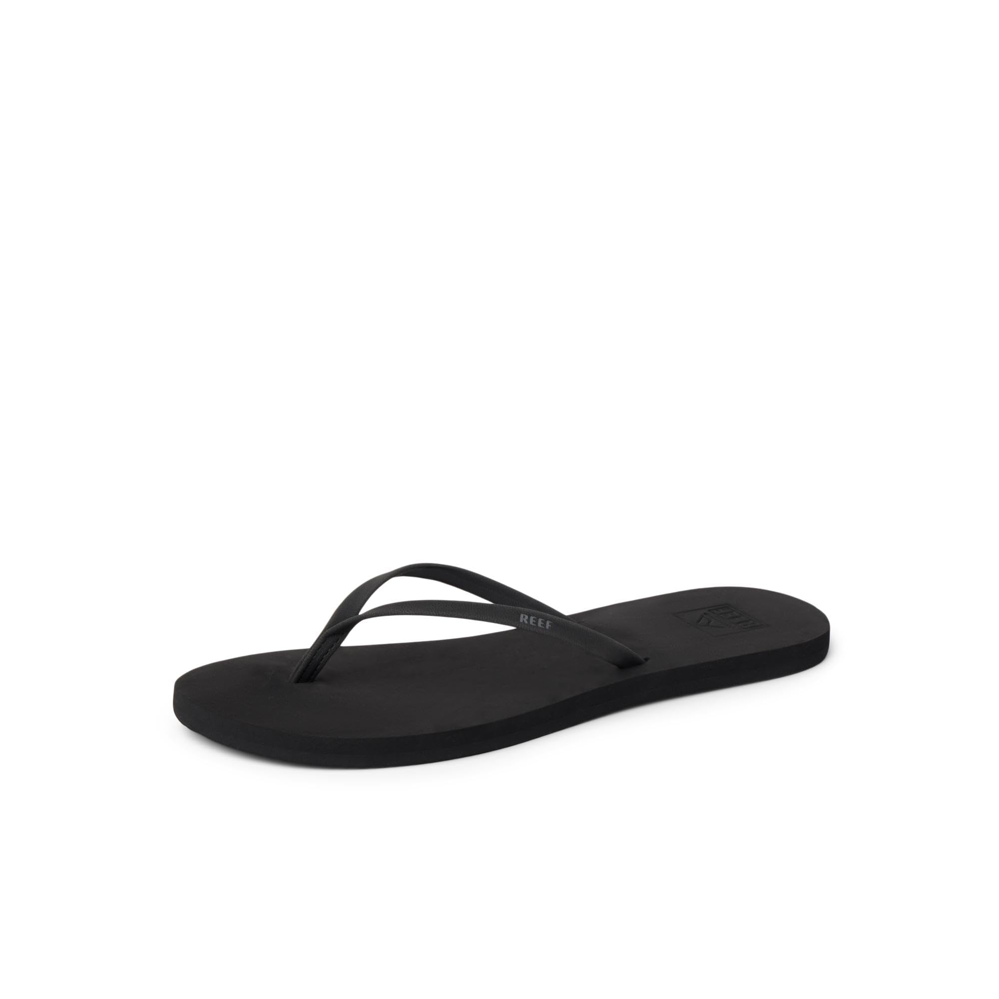 Photo 1 of Reef Bliss Nights Womens Flip Flop, Super Lightweight and Soft Footbed, Thin Strap Beach Sandal, Black, 7