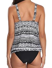 Yonique Trajes de baño de dos piezas para dama, diseño tribal