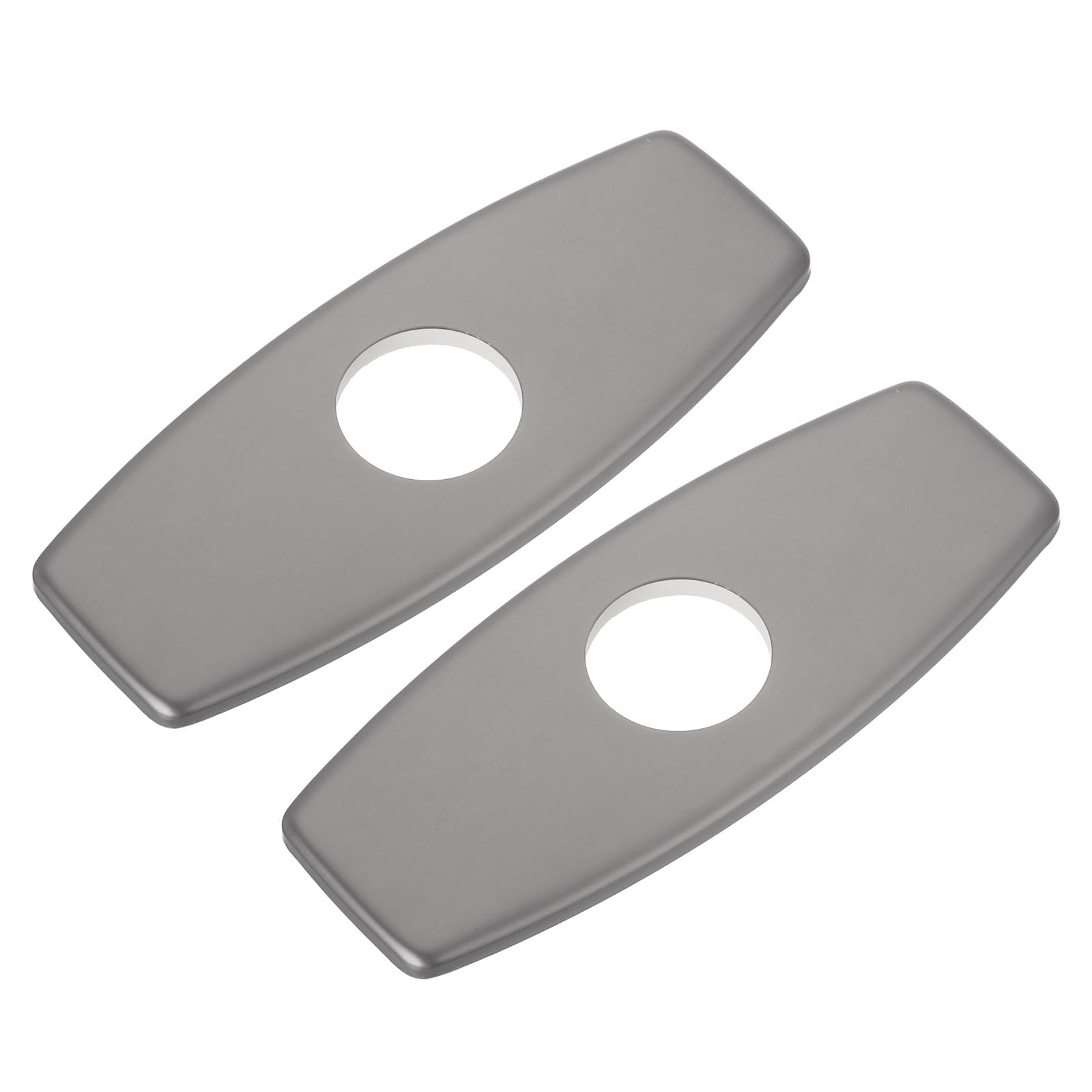 uxcell 2pcs 6 Inch Hole Cover Deck Plate Escutcheon, Stainless Steel Sink Cover Plate for Bathroom or Kitchen Sink Faucet, Round Grey