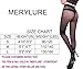 MERYLURE 40 Den Semi Sheer Pantyhose Control Top Sexy T Crotch Shadow Toe Tights (Medium, Black)