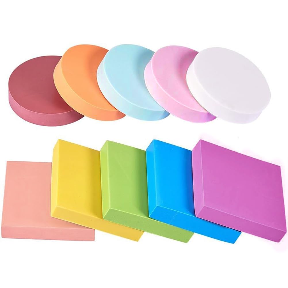 NBEADS 10 Pcs Square & Round Rubber Stamp Carving Blocks for Scrapbooking, Postcards, Invitation Cards, DIY Project