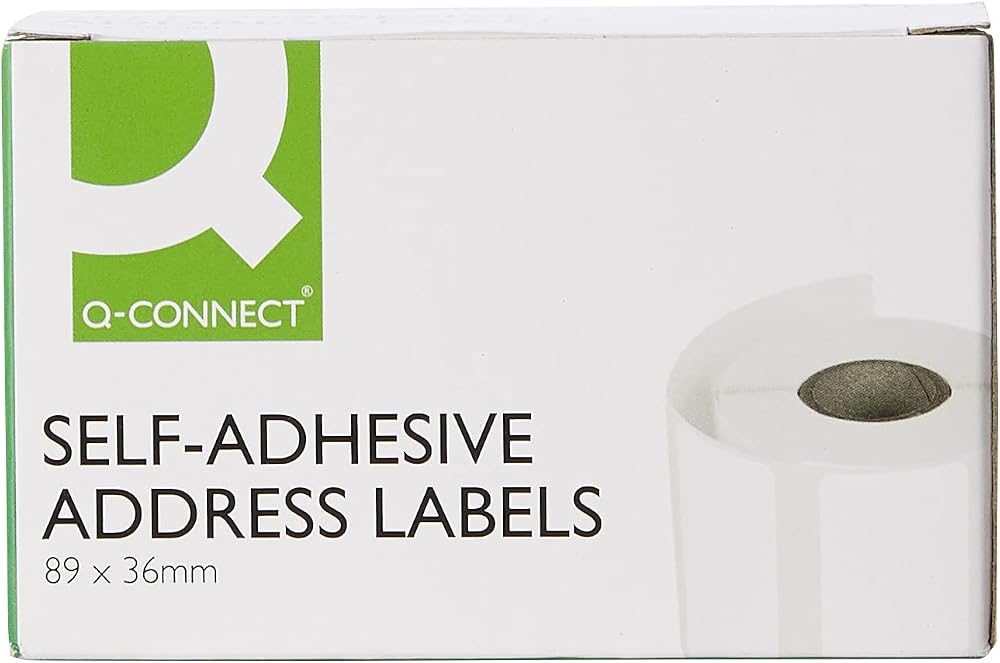 Q-Connect Address Label Roll 89 x 36 mm White Pack 250 KF26073