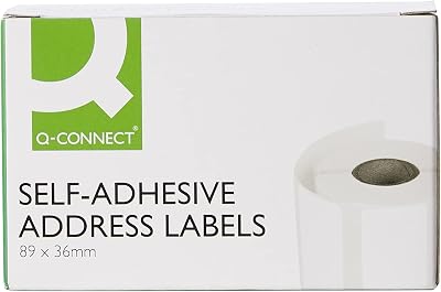 Q-Connect Address Label Roll 89 x 36 mm White Pack 250 KF26073