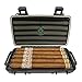 Cigar Caddy 3400 Matte Black Travel Cigar Humidor Case with Airtight Seal | Portable Humidor Box Cigar Travel Kit | Waterproof, Crush-Proof Cigar Holder with Humidifier Disc, Holds 5 Churchill Cigars
