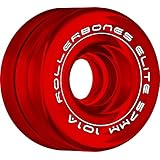 RollerBones Art Elite Competition 101a Roller Skate Wheels - Red - 62mm