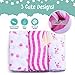 Muslin Bamboo Swaddle Blanket [Set of 3] for Baby Girls by Pamper Bear - Soft Receiving Blankets/Burp Cloths/Stroller or Nursing Cover Up for Newborn Girl - Pink Flamingo Wrap, Baby Shower Gift