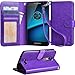Droid Turbo 2 Case, Arae Motorola Moto Droid Turbo 2 wallet case,[Wrist Strap] Flip Folio [Kickstand Feature] PU leather wallet case with ID&Credit Card Pockets For Moto Turbo 2 (Purple)