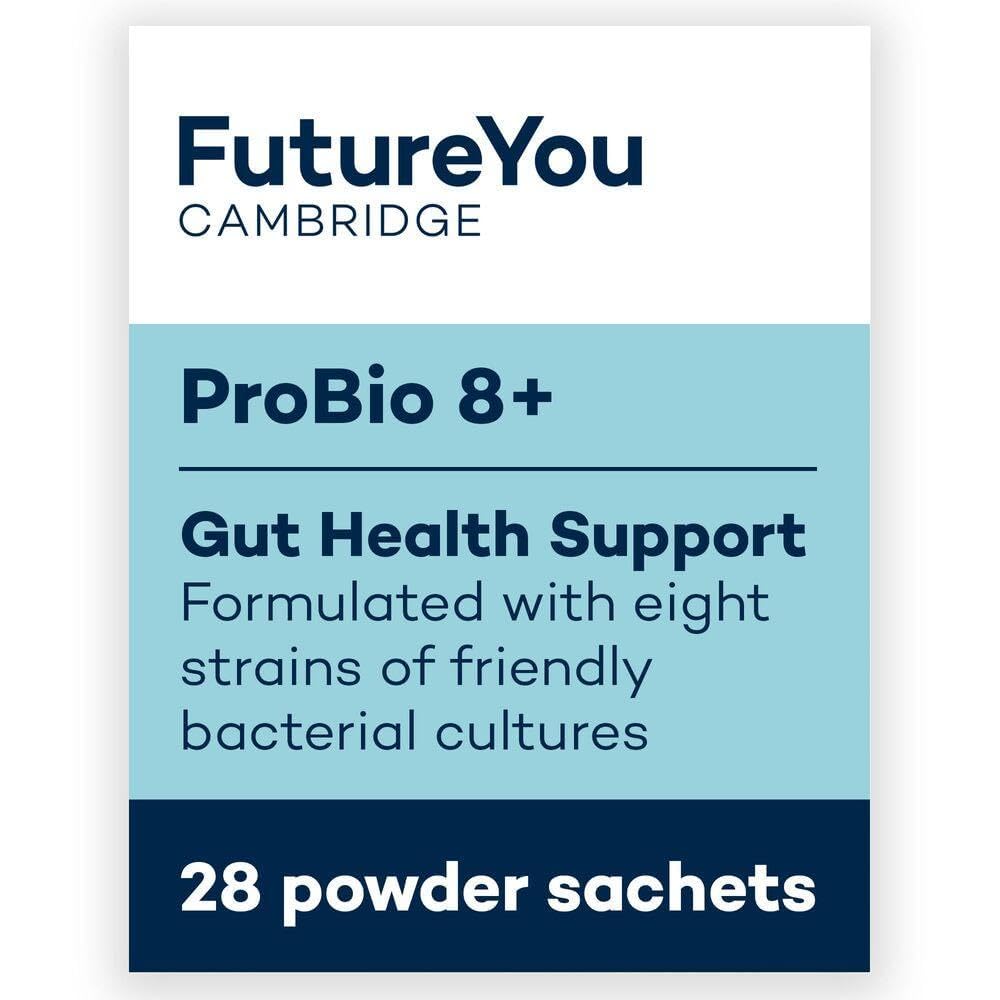 FutureYou ProBio 8+ (28 Powder Sachets) Probiotics for Gut Health, Probiotics for Women and Men, Gut Health Supplements with Lactobacillus Acidophilus W22 - Genuine FutureYou Cambridge Supplements