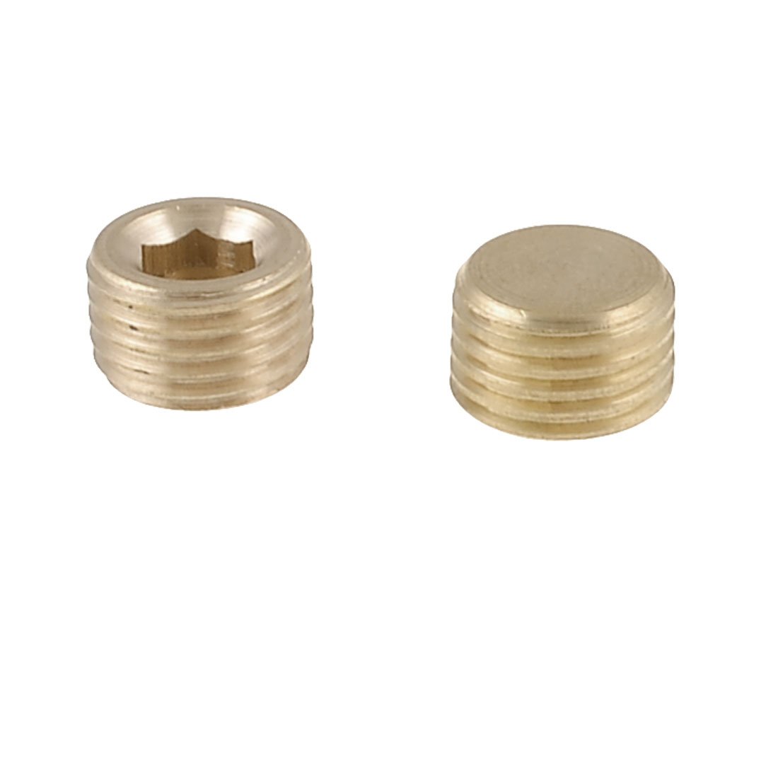 Sourcingmap 1/4PT Threaded Diameter Brass Internal Hex Head Pipe Connector Fittings 5Pcs