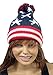 Red White and Blue Patriotic American Flag Knit Cuffed Beanie Hat