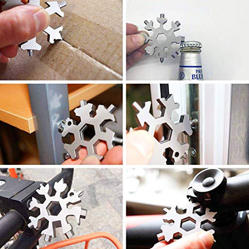 18 In 1 Incredible Tool - Easy N Genius - FEX 18-in-1 Stainless Steel Snowflakes Multi-Tool - 18-in-1 Stainless Multi-tool (Standard, Stainless - Silver)