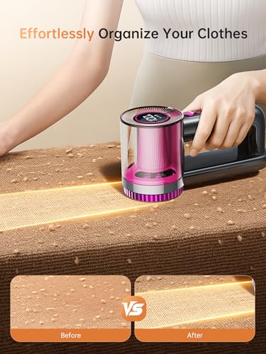 DRFLASH 2-in-1 Fabric Shaver Rechargeable - 3 Speeds Lint Remover with Digital LED Display & Type-C Fast Charging Port, Electric Sweater Defuzzer for Clothes, Furniture, Couch, Blanket