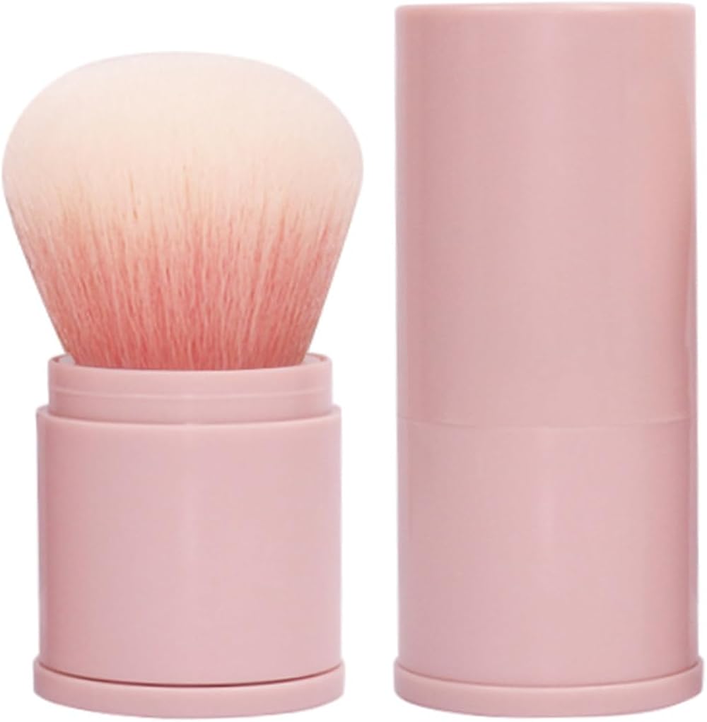 QRJ Soft Powder Face Makeup Brush Pink Cheeks Blusher Bronzer Kabuki Brush