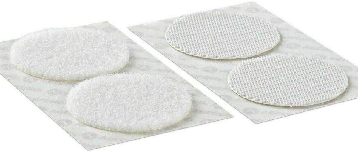 Industrial Strength Velcro Dots Coins Circles in Black and White (White, 20 Pairs)