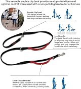 Halti Control Lead - Double Clip Dog Lead with 2 Handles Large 2m Black view 2