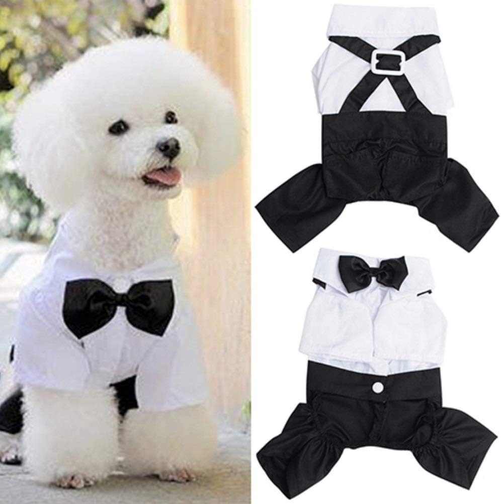 CheeseandU Small Dog Clothes Pet Stylish Wedding Shirt