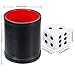 Hestya Bundle of 2 PU Leather Dice Cup Set with 10 Dot Dices for Playing Games (Black)