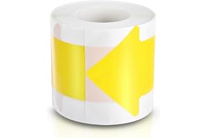 PATIKIL 200 PCS Adhesive Stickers, 3"x6" Floor Sticker Tape, Large Directional Arrow Decal for Christmas, Classroom, Warehouse, Yellow