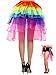 SATINIOR Womens Rainbow Tutu Skirt Layered Tulle Dancing Bustle Skirt for Cosplay Costume(Medium,Multicoloured)