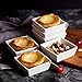 BTaT- Ramekins 4 oz Square, Set of 6 Ramekins for Baking, Creme Brulee Dishes, Souffle Cups, Flan Pan, Sauce Cups, Custard Cups, Pudding Cups, Desert Bowls, Dipping Bowls