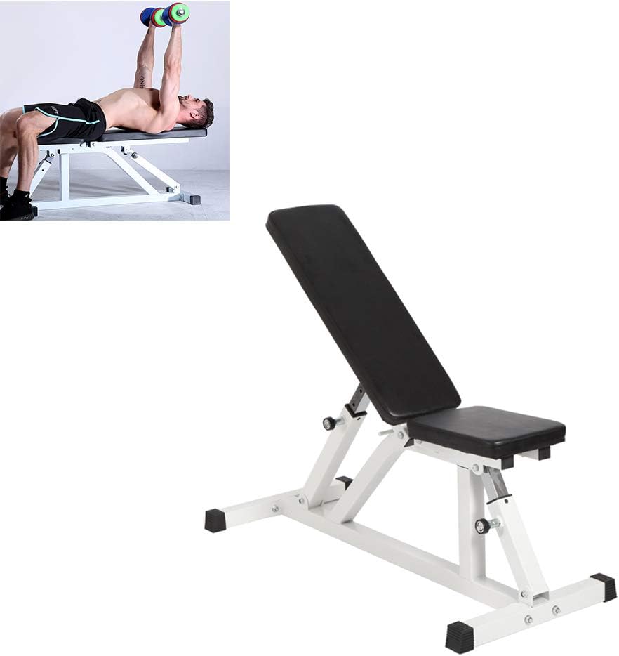 MLQ Multifunctional Dumbbell Bench, Commercial Adjustable Bench Press Stool, Strong Load Bearing Capacity, Threaded Foot Cover Slip, for Office, Gym