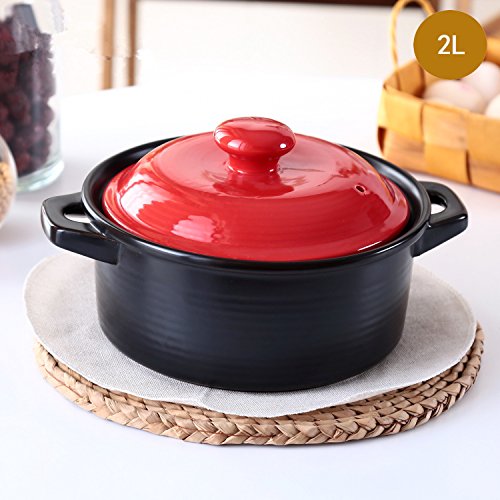 Click Here to See More Images 2L Casserole Soup Pot Stew Casserole Casserole High-temperature Ceramic Color Gift Health Ceramic Pot Casserole