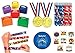 Multiple Bowling Party 133 Piece Party Pack Bundle Kid's Favors (12 Goodie Gift Boxes, 12 Slap Bracelets, 72 Tattoos, 12 Gold Medals, 24 Pencils, Bonus Folding Flying Disc)