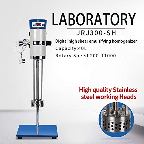 HuXi Laboratory High Speed Dispersing Homogenizer Emulsifier Capacity 40L 200-11000r/min 510W Digital Display Blender for Cosmetics
