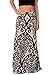 AlvaQ Women Fall High Waisted Coral Print Long Maxi Skirt Medium Black