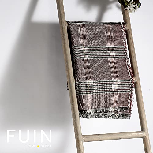 FUIN Fully Assembled 6 Ft Bamboo Blanket Ladders Wood Decorative Wall